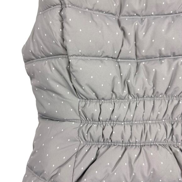 Gap Puffer Quilted Womens Vest Jacket Gray White Polka Dot Sleeveless Coat sz M - Picture 11 of 16